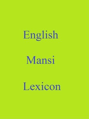 cover image of English Mansi Lexicon